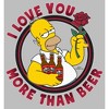 Men's The Simpsons Valentine's Day Homer I Love You More Than Beer T-Shirt - 2 of 4