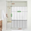LunaLulinlk Farmhouse White Shower Curtain with Gray Striped - 4 of 4