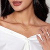 Cute Heart Necklace Dainty 18k Gold Plated Tiny Heart Pendant Choker Necklaces, Small Gold Love Open Heart Chain Necklace for Women - 2 of 4