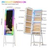 Fredees RGB LED Jewelry Mirror Cabinet, Standing Armoire Organizer, Full-Length Floor Mirror with Jewelry Storage & LED Lights - 2 of 4