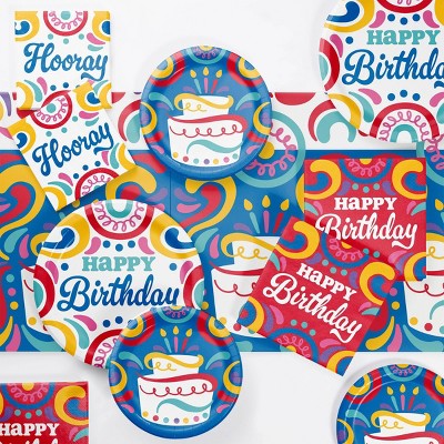 Creative Converting Birthday Swirls Tableware Set 49ct