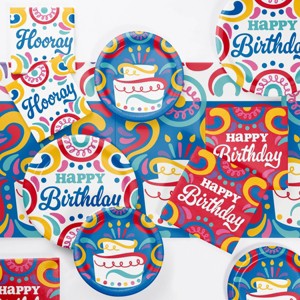 Creative Converting Birthday Swirls Tableware Set 49ct - 1 of 4