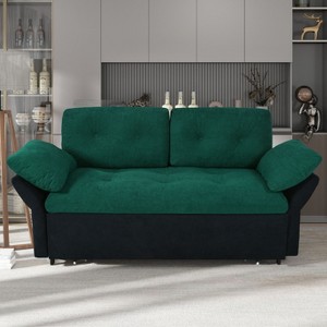NicBex Queen Size Convertible Sofa Bed Loveseat Couch with Thicked Cushions & Side Storage,Color Blocking Sleeper Sofa for Living Room,Bedroom - 1 of 4