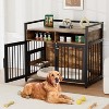 Coucheta Dog Crate Furniture - Heavy Duty Metal Kennel with Adjustable Feeders & 2 Storage Shelves for Medium Dogs - 3 of 4