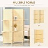 Resenkos 4-Panel Folding Room Divider - 6Ft Freestanding Bamboo Privacy Screen with Storage Shelves, for Bedroom/Office, Natural Wood Color - 3 of 4