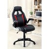 TiramisuBest Comfort Adjustable Black & Red Office Chair with Padded Armrests, Metal, Contemporary Style, Pneumatic Height, Sturdy Wheels - 3 of 4
