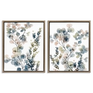 Stupell Industries Collage of Translucent Plants 2pc Floating Frame Art Set - 1 of 4