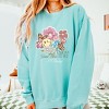 S.W.Smiley Good Vibes Grow Here Flowers - Women's Lightweight Garment Dyed Sweatshirt - 2 of 3