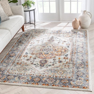Vintage Bohemian Multicolor Synthetic 5' x 7' Area Rug