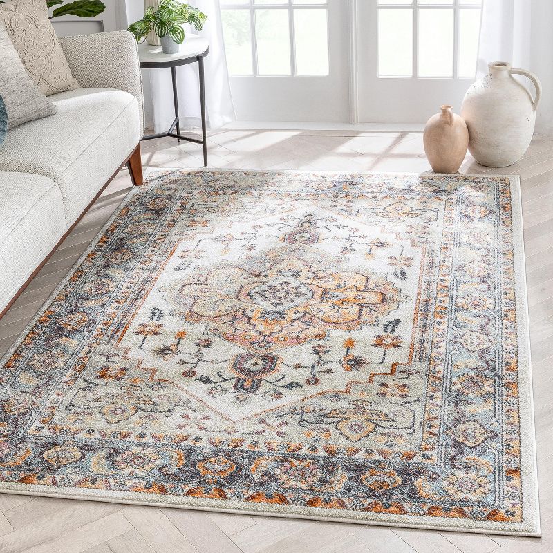 Well Woven Cameo Bohemian Vintage Soft Oriental Medallion Area Rug, 3 of 10