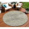 Artichoke Green And Beige Moroccan Washable Indoor Outdoor Area Rug - 2 of 4