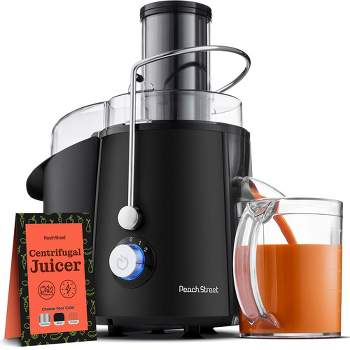 Peach Street Centrifugal Juicer 700W Extractor Machine, Wide Feeder for Whole Fruits, Vegetable, with Micro-Mesh Filter Easy to Clean, Stainless Steel