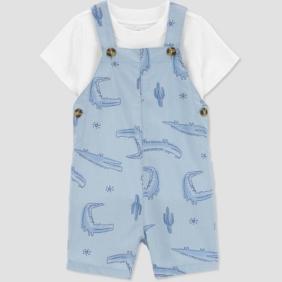 Image of Carter's Just One You®️ Baby Boys' Floral Top & Bottom Set - Turquoise Blue 3M