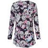 Plus Size Women's Halloween T-Shirt - V-Neck Long Sleeve Ultra Soft Stretch for Fall Holiday Wear - 3 of 4