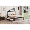 Okak Twin/Full Platform Bed Frame with House-Shaped Headboard and 2 Drawers Metal Storage Bed for Kids No Box Spring Needed Easy Assembly - 3 of 4