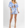 Women's FLORAL PUFF SLEEVE ROMPER - LUXXEL - 4 of 4