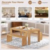 KWPZQEB 3-piece Farmhouse Style Simple Dining Set with Round Dining Table and 2 Benches, Wood Dining Sets for Kitchen, Dining Room - 4 of 4