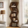 Hommoo 5-Tier Corner Bookshelf Brown - 3 of 4