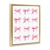 Stupell Industries Pink Bows Rows Black Framed Floater Canvas Wall Art - 3 of 4