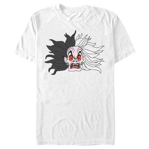 Men's One Hundred and One Dalmatians Cruella De Vil Angry Face T-Shirt - 1 of 4