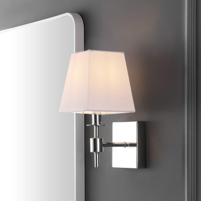 Clauren Chrome Iron Wall Sconce Set with White Shade
