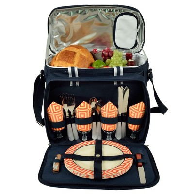 Picnic at Ascot Soft Sided Cooler with Four Person Picnic Set