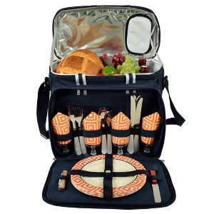 Picnic at Ascot Soft Sided Cooler with Four Person Picnic Set - 1 of 4