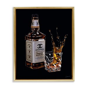 Stupell Industries Splashing Liqueur Glam Whiskey Bottle, 17" x 21" - 1 of 4