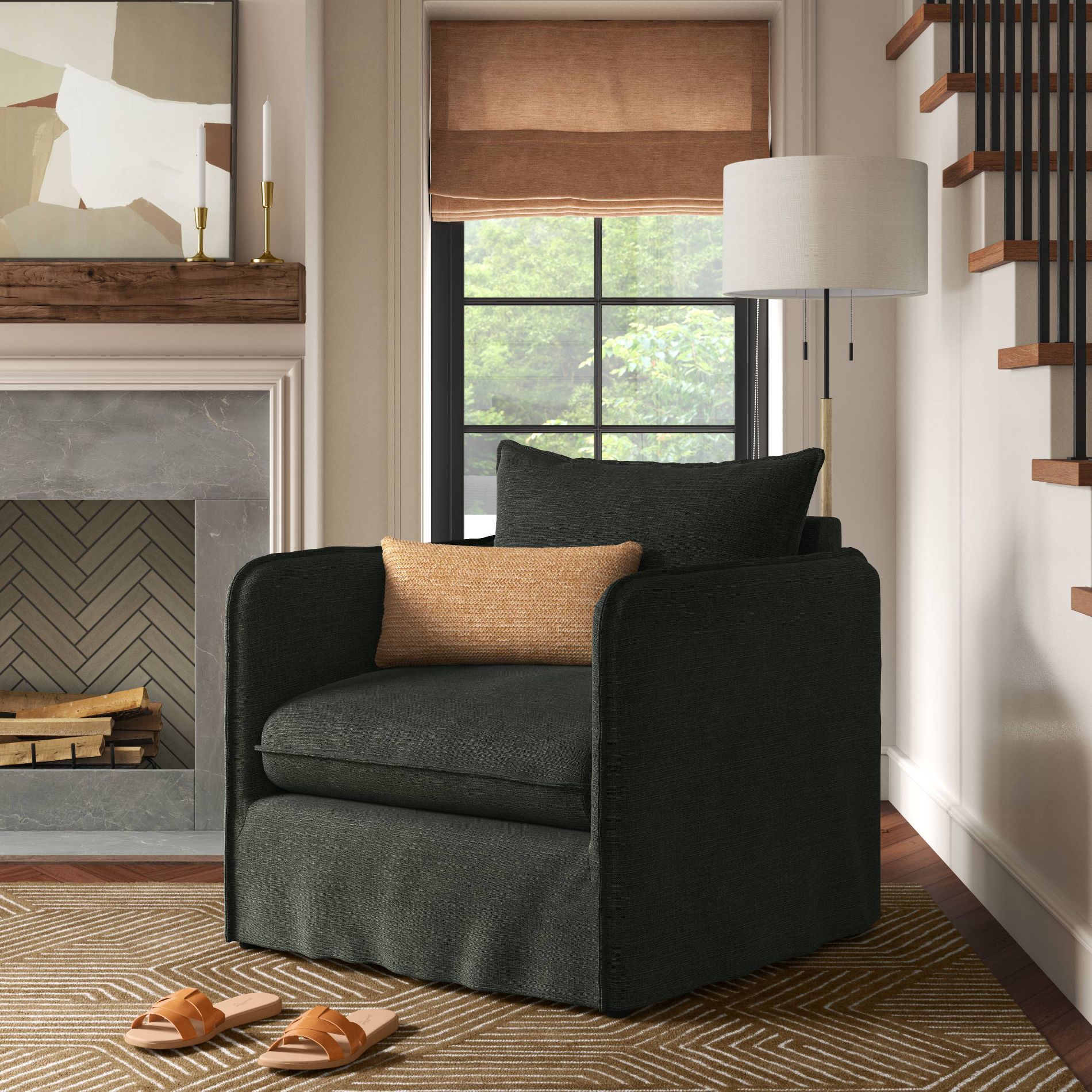 Berea Chair in Linen Black - Threshold™
