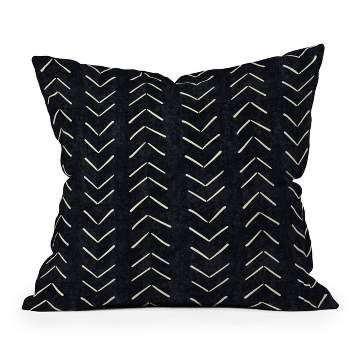 20"x20" Oversize Becky Bailey Mud Cloth Big Arrows Square Throw Pillow Black/White - Deny Designs