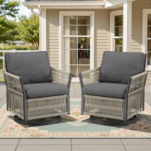 Buenhomino Outdoor Wicker Patio Conversation Furniture Set - 1 of 4