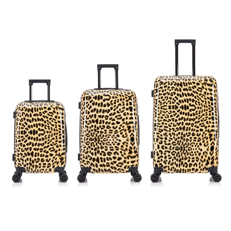 InUSA PRINTS Lightweight Hardside Checked Spinner 3pc Luggage Set - Cheetah, 5 of 14