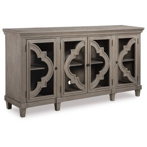 Fossil Ridge Door Accent Cabinet Gray - Signature Design by Ashley: Vintage-Inspired, Hidden Storage, Adjustable Shelves - 1 of 3