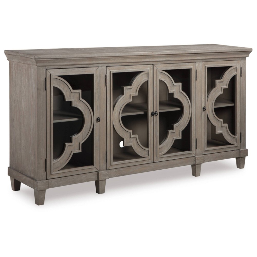 Photos - Wardrobe Ashley Fossil Ridge Door Accent Cabinet Gray - Signature Design by 