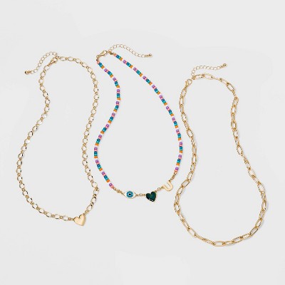 Girls' 3pk Eye Love You Necklace Set - art class™