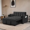 Modern Velvet Loveseat Futon Sofa Couch w/Pullout Bed,Small Love Seat Lounge Sofa w/Reclining Backrest,Toss Pillows - Leovsnove - 2 of 4