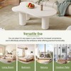 Lirago Cloud Coffee Table 44W x 25 9D Cream White Minimalist End Table 3 Legs 1 5 Thick MDF Round Edge Living Room Bedroom Balcony Easy Assembly - 3 of 4