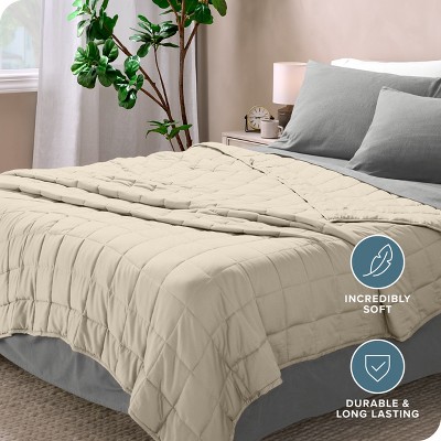 48"x72" Sand Cotton Weighted Blanket with Glass Beads