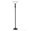 70" Transitional Torchiere Standing Floor Lamp (Includes LED Light Bulb) Dark Bronze - Cresswell Lighting - image 2 of 2