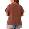 Agnes Orinda Women's Plus Size V-Neck Single Breasted Floral Print Blouses - 4 of 4