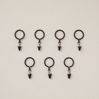 7ct Matte Black Metal Curtain Ring Set - Hearth & Hand™ with Magnolia