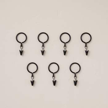 7ct Matte Black Metal Curtain Ring Set - Hearth & Hand™ with Magnolia