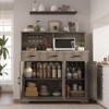 Farmhouse Buffet Sideboard - Barn Door Storage Cabinet with Microwave Stand & Drawers for Kitchen/Dining Room - 3 of 4