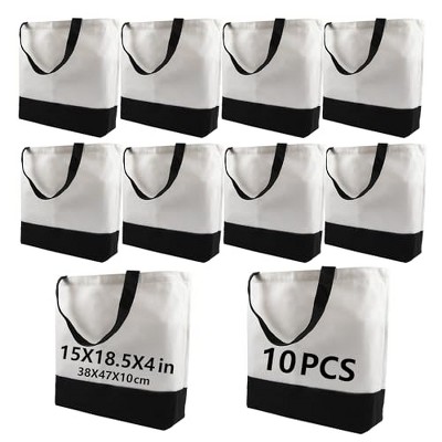 10 pcs Sublimation Tote Bags,polyester tote bags for sublimation,