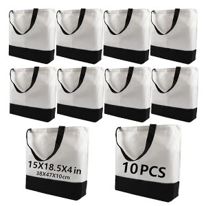 10 pcs Sublimation Tote Bags,polyester tote bags for sublimation, - 1 of 4