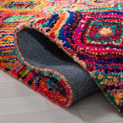Handmade Multicolor Round Tufted Wool Area Rug