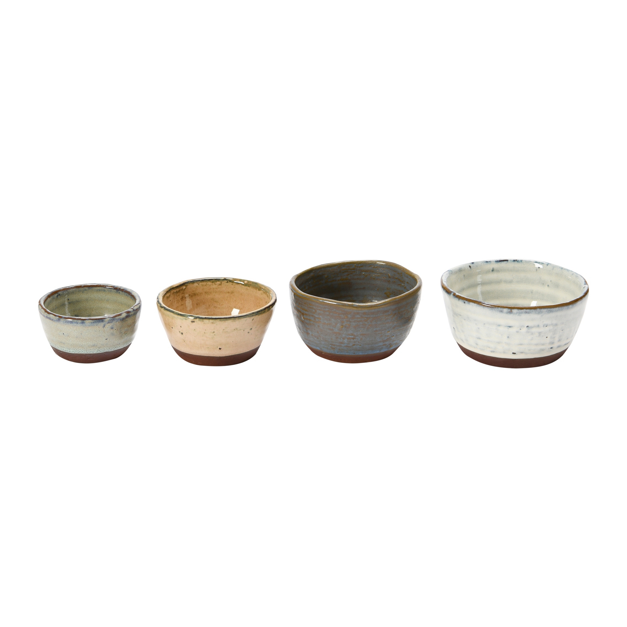 Storied Home Stoneware Bowls with Reactive Glaze Finish, Set of 4