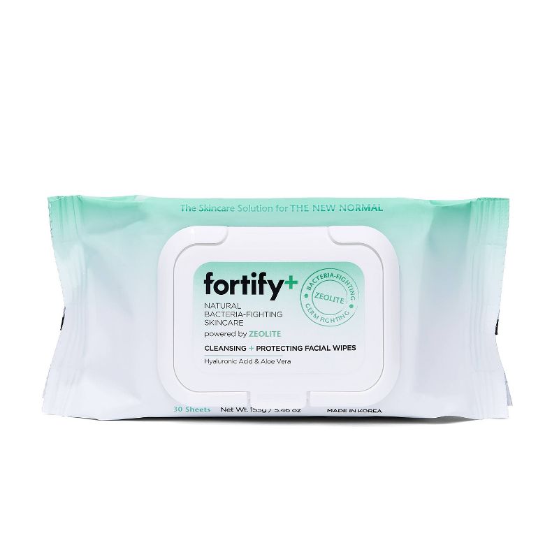 Fortify+ Natural Bacteria Fighting Skincare Cleansing &#38; Protecting Facial Wipes - 30ct, 1 of 7