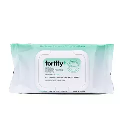 Fortify+ Natural Bacteria Fighting Skincare Cleansing & Protecting Facial Wipes - 30ct