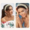 Unique Bargains Women's Floral Ruched Non-slip Faux Pearl Headbands Green 1 Pc - 2 of 4